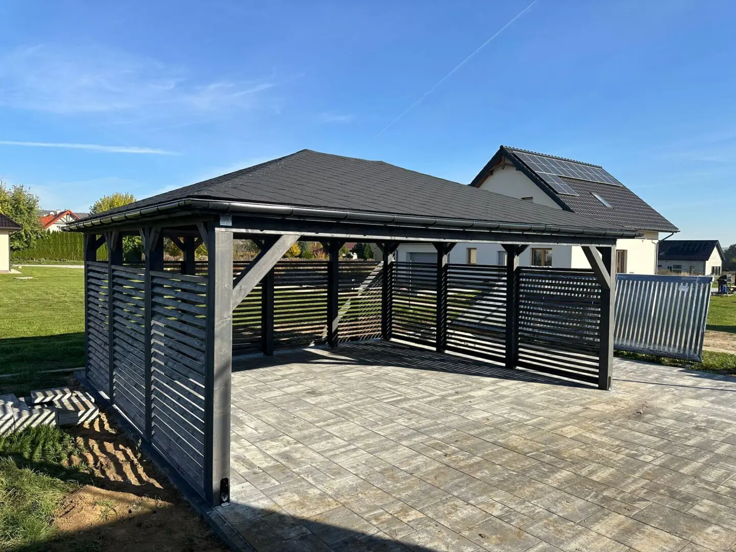 drewniana wiata na auto 5x65m julia