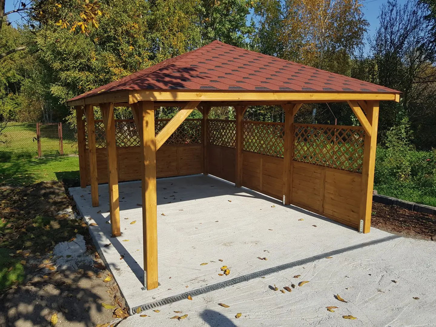 drewniana wiata na podworko 35x55m ewelina