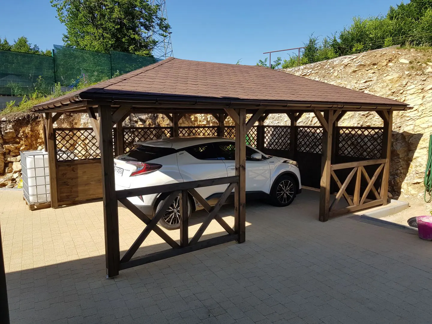 wiata drewniana samochodowa przyklady 4x6m ewelina mix