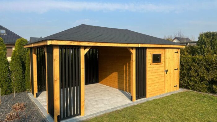 Altana z domkiem narzędziowym MACIEK BLACK 3,5x6m