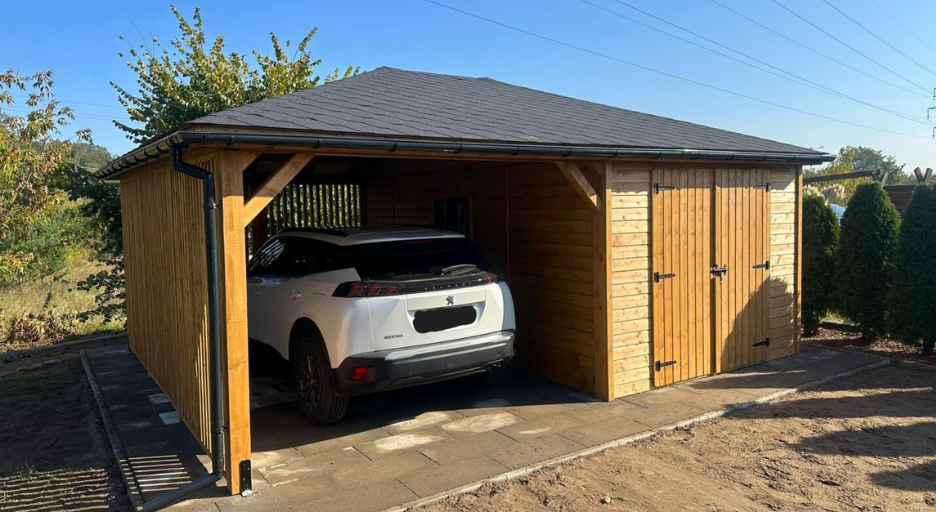 wiata samochodowa drewniana, drewniane altany