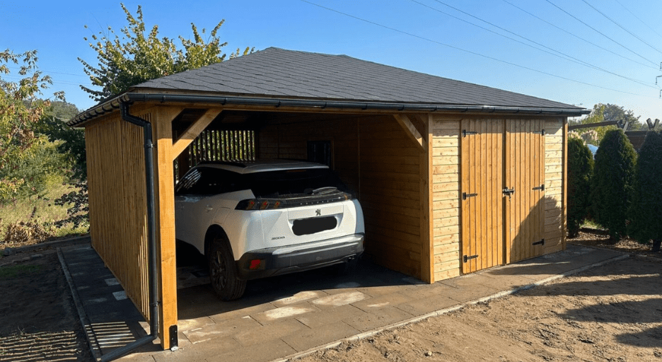 Wiata samochodowa drewniana drewniane altany