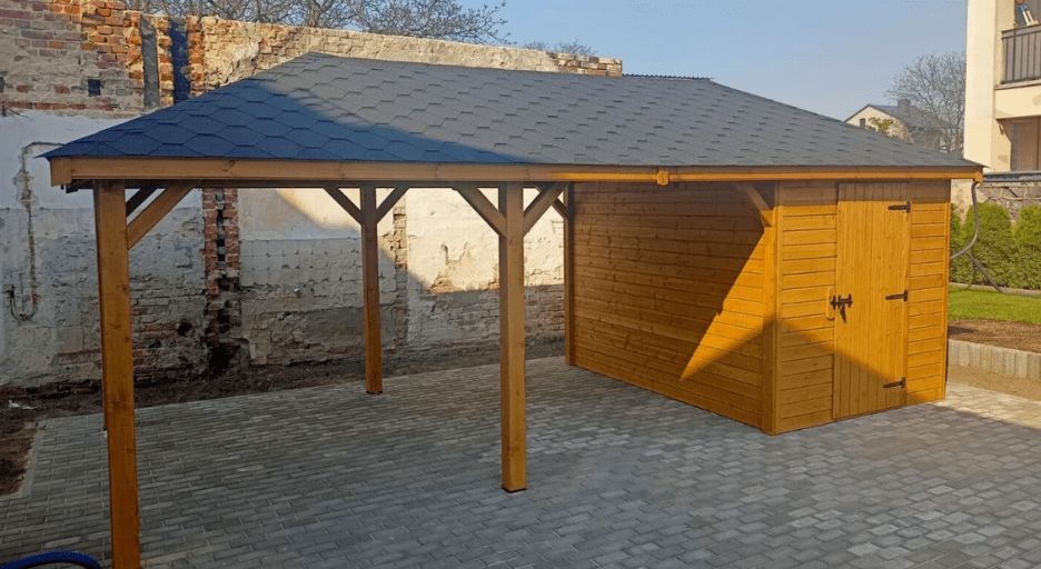 Wiata samochodowa z pomieszczeniem gospodarczym praktyczne rozwiazanie dla domu i ogrodu