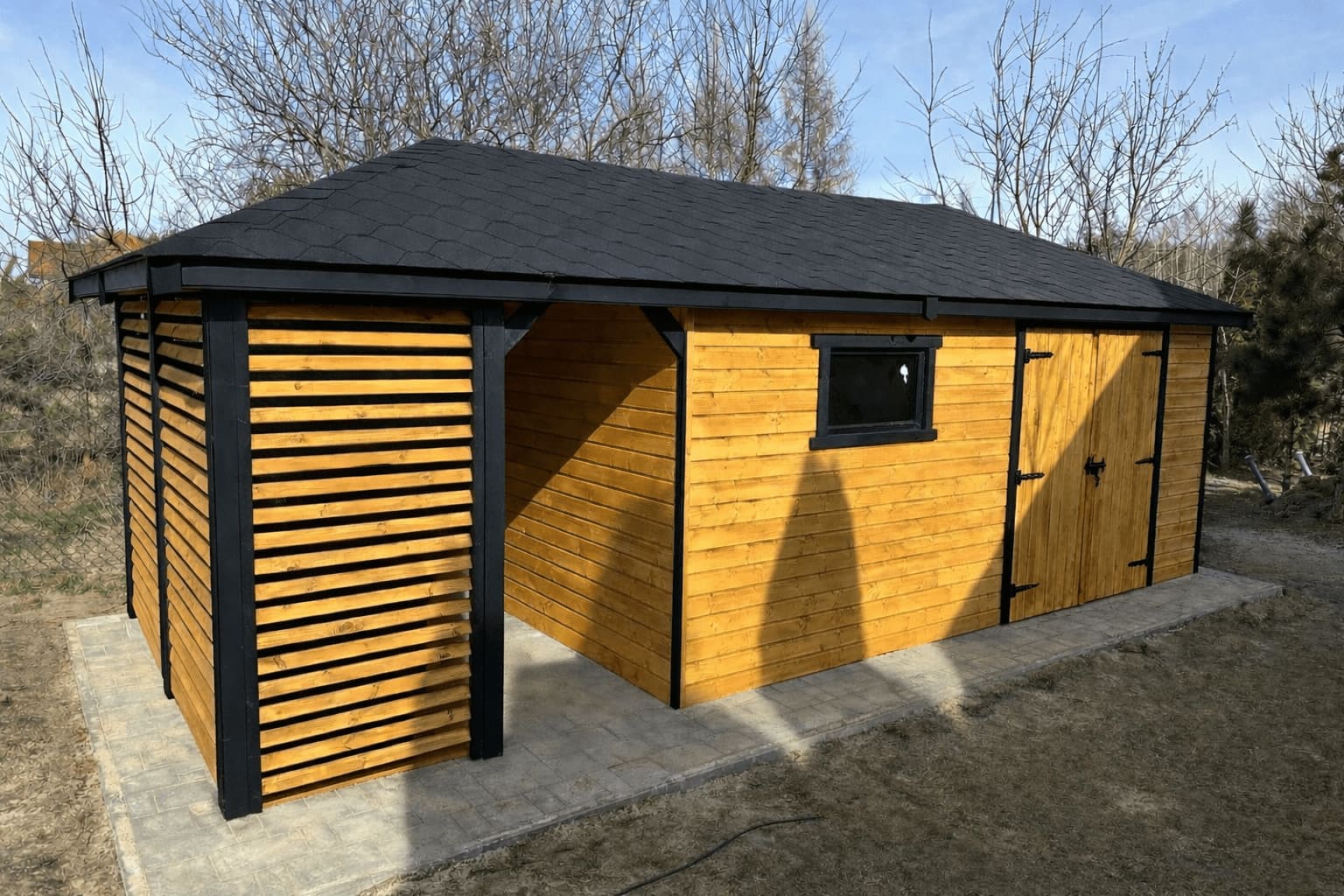 Domek narzędziowy nowoczesny czarny -AltlLand